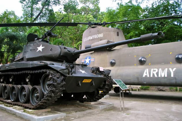 American battle tank on exhibition in War Remnants Museum