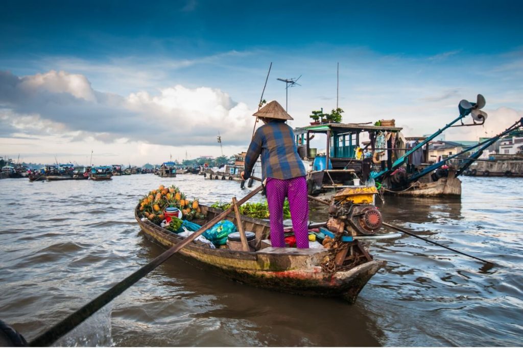 Cai Rang Floating Market in vietnam mekong delta tour 7 Days
