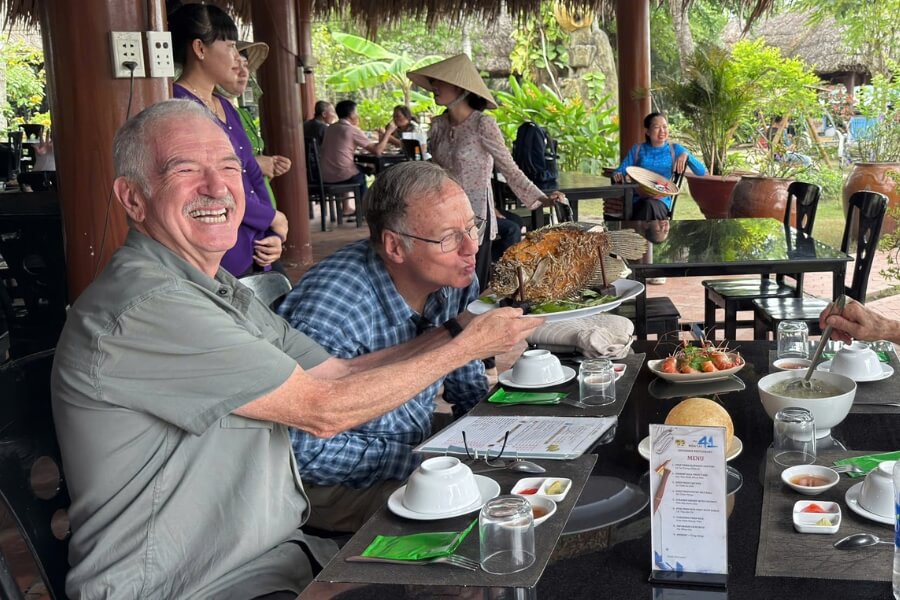 Crispy Elephant Ear Fish - must- try food in mekong delta tours