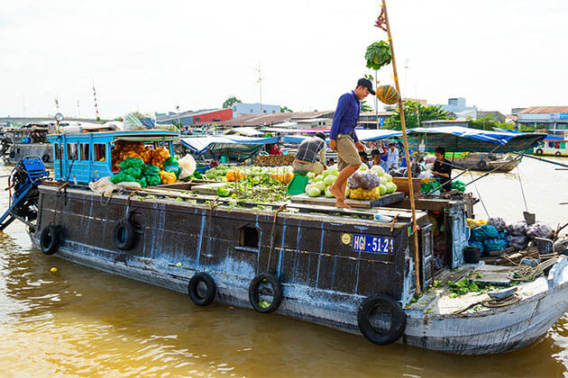 Floating Market in Mekong Delta