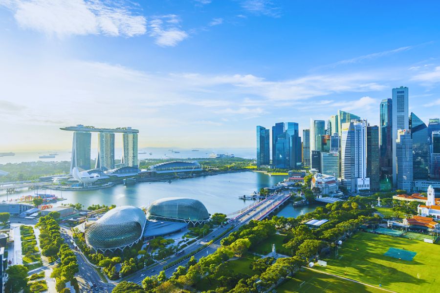 Singapore skyline during a Southeast Asia cruise stop