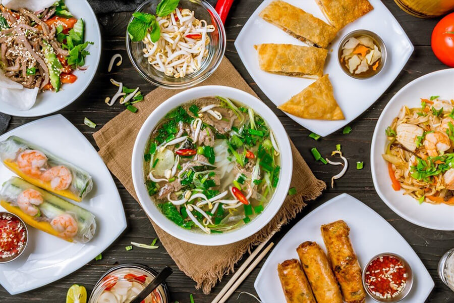 Traditional food in Saigon vespa tour
