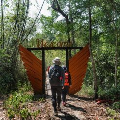 Trekking through the rainforest to Bau Sau Crocodile Lake