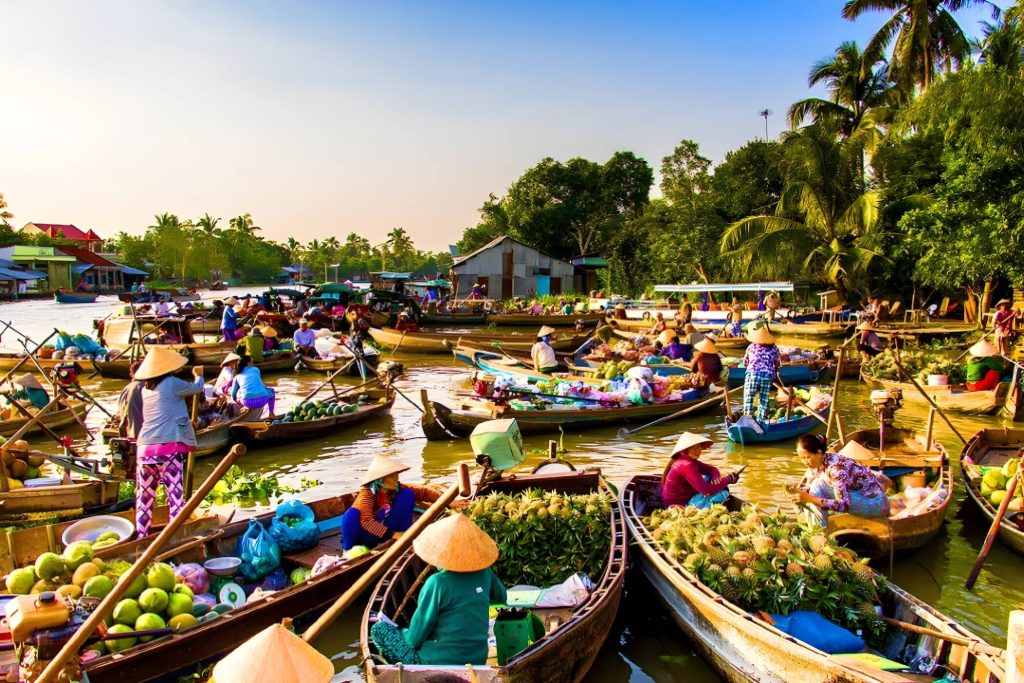 Visiting mekong delta vietnam floating market