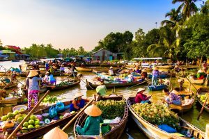 Visiting mekong delta vietnam floating market