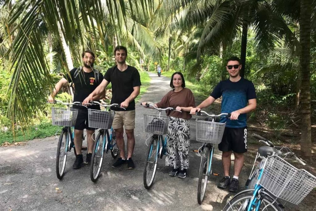 cycling in Cai Thia Island - vietnam mekong delta tour