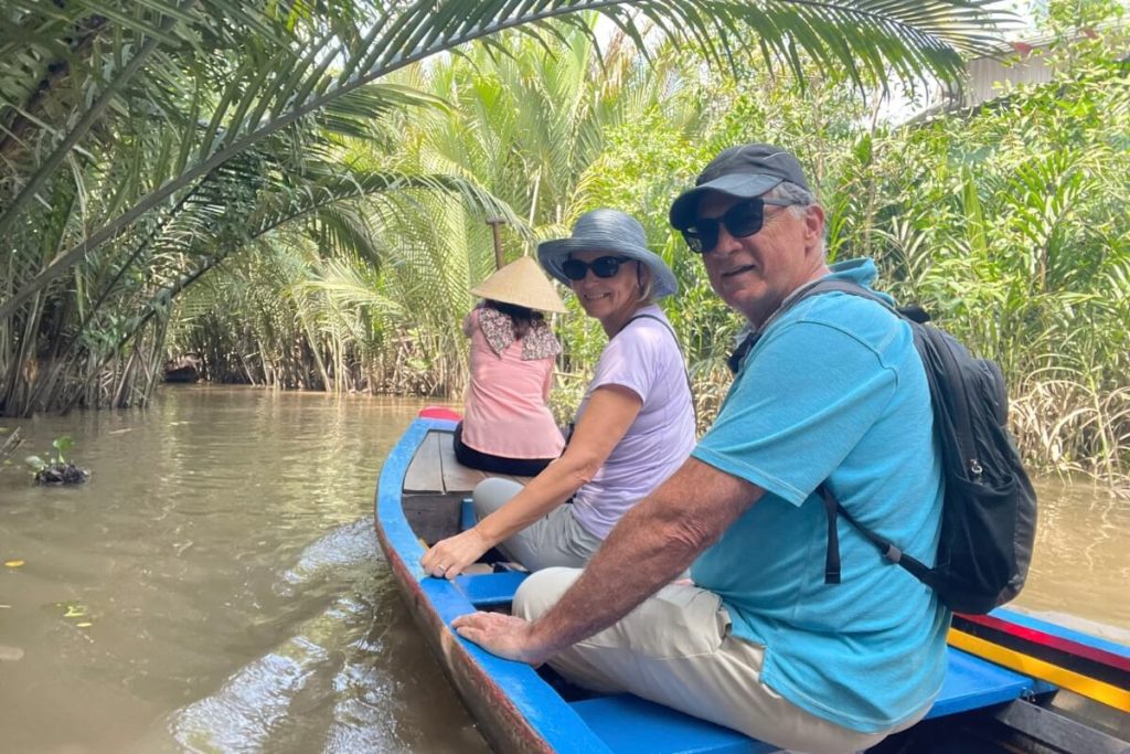 sunset cruise on the Ham Luong River